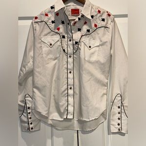 Vintage Pearl snap western cowboy poker top size medium to  large